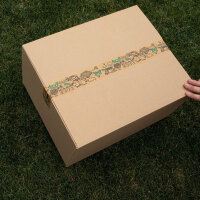 Papierklebeband bedruckt, braun, Kraftpapier 50mm x 50m, 3-farbig