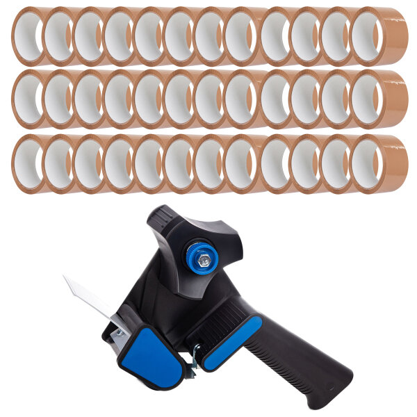 Paketbandabroller, Klebebandabroller Ultraleicht Set mit 36 Rollen, braun