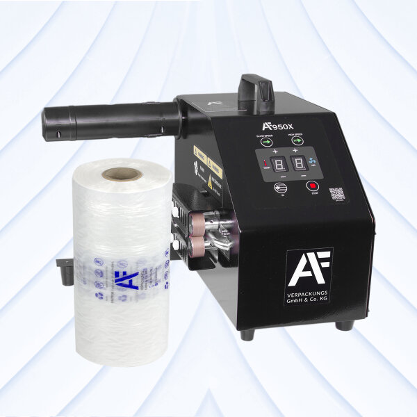 AF980 Starter Set 5: Luftpolstermaschine + XL Luftpolsterkissen-Rolle 300×100mm